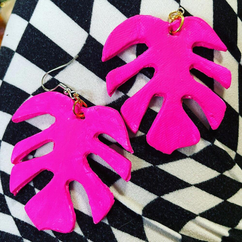 monstera thai constellation also aura earrings plant jewelry plants flowers